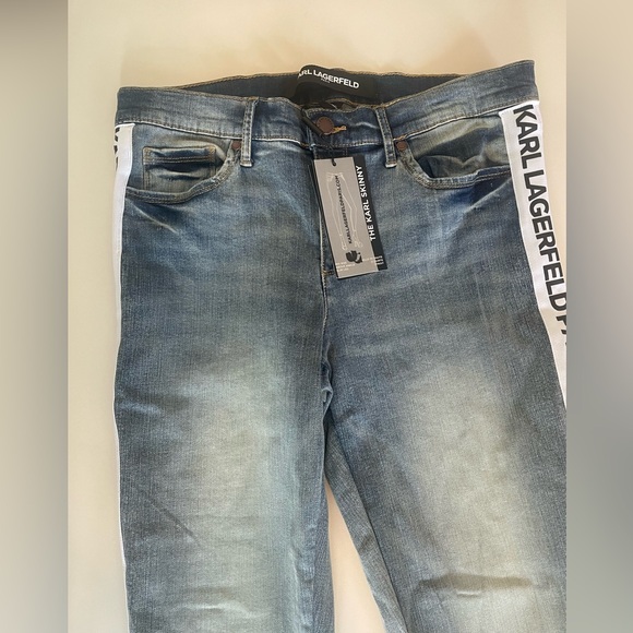 Karl Lagerfeld Paris “The Karl Skinny” Logo Tape Jeans – Size 10, NWT - Picture 4 of 15